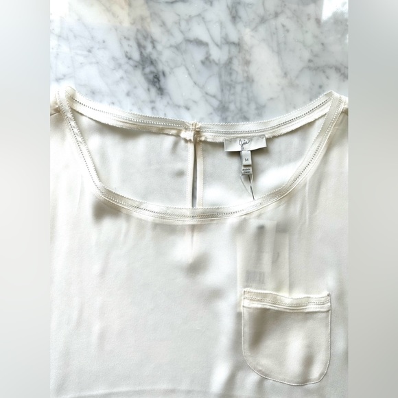 NWT Joie Hina Silk Blouse in Porcelain - Picture 4 of 14